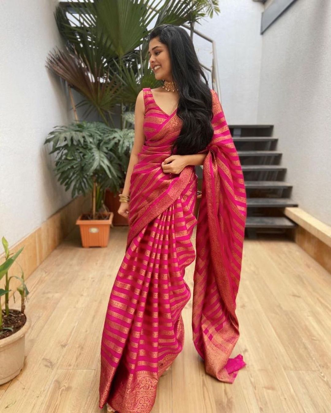 Mesmerizing Rose Soft Silk Saree