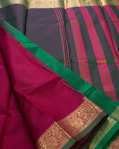 Chandni - Traditional Emerald Border Silk Elegance