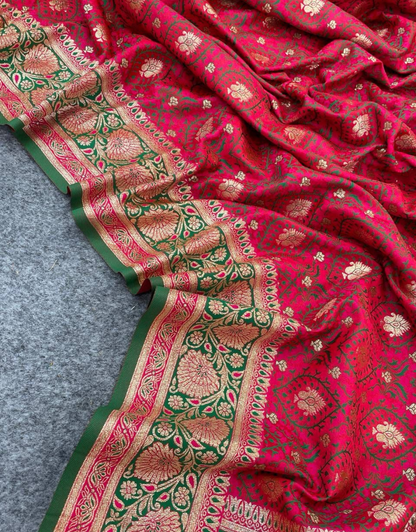 Subhdra Rani-Green Banarasi Silk Saree