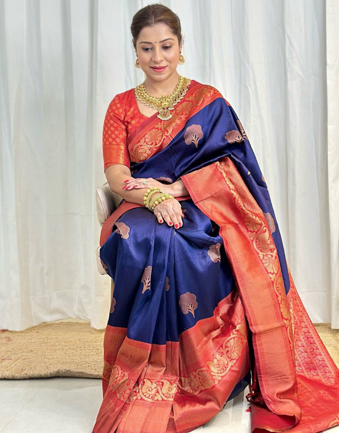 Nayra NavyBlue Banarasi Silk Saree