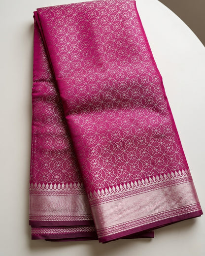 Charita - Pink Soft Banarasi Silk Saree
