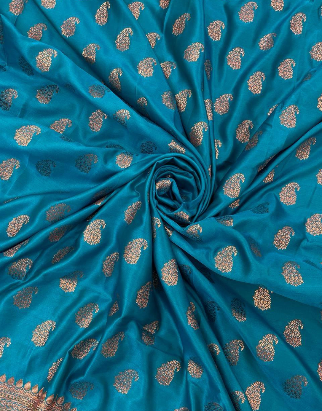 Dhyani SkyBlue Banarasi Satin Silk Saree