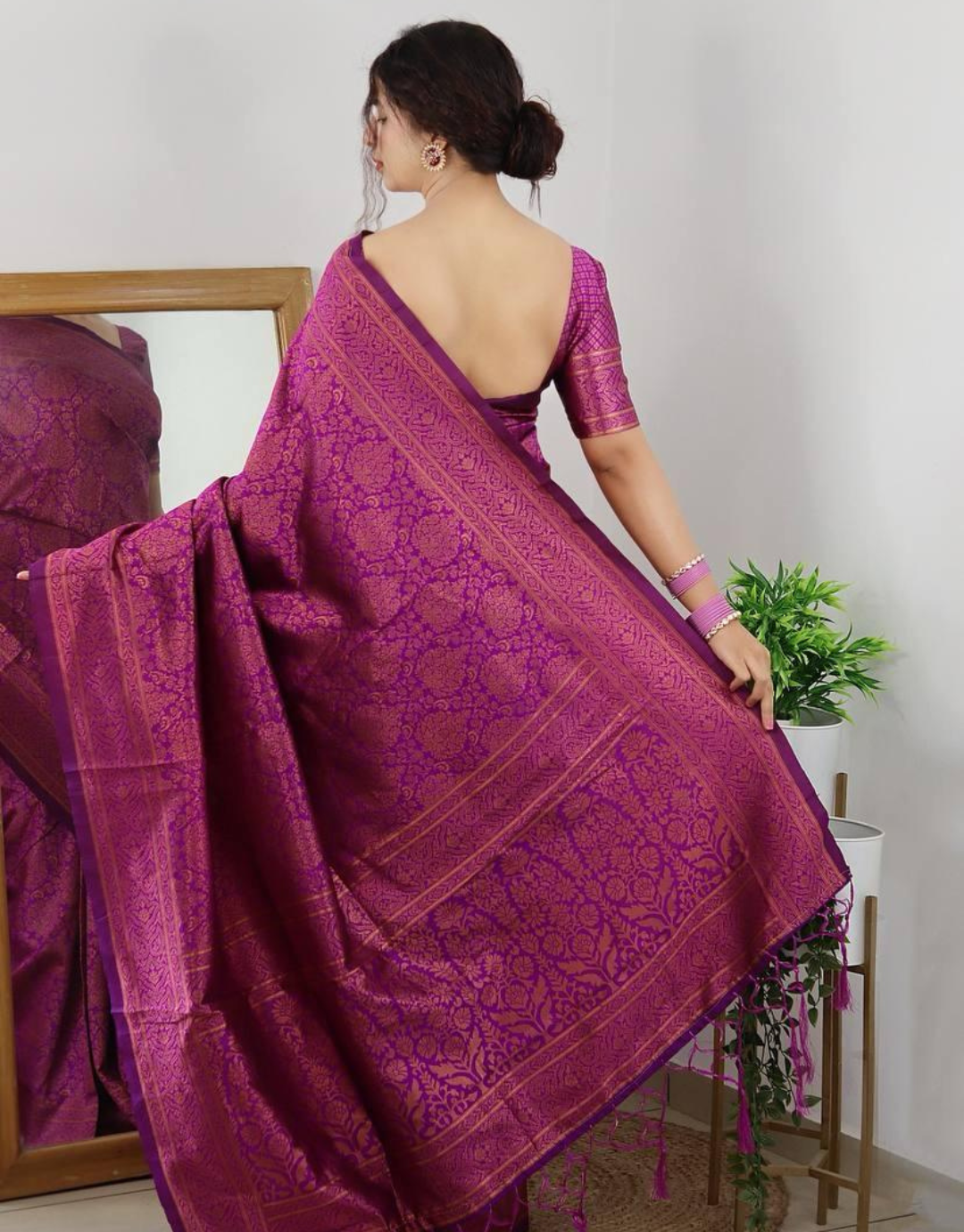 Radhika Magenta Pink Banarasi Silk Saree