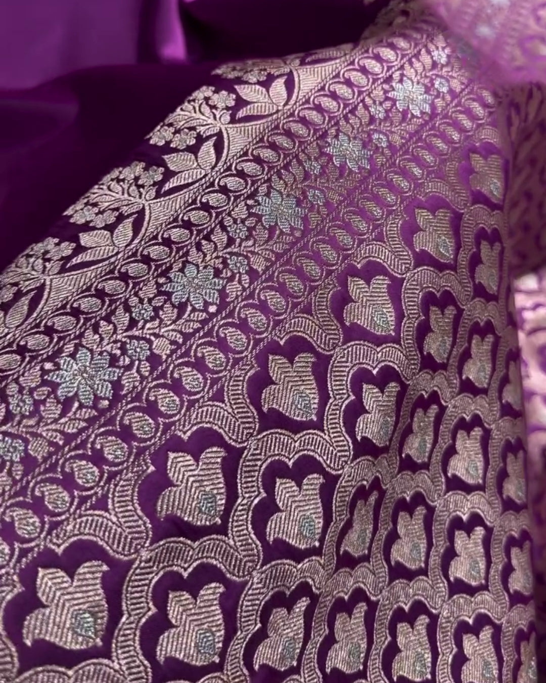 Maitri - Royal Purple Banarasi Silk Elegance Saree