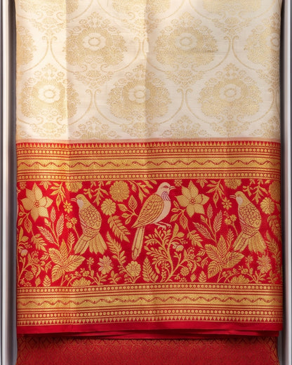 Riva - Rose Pink Paithani Silk Saree With Golden Zari Border