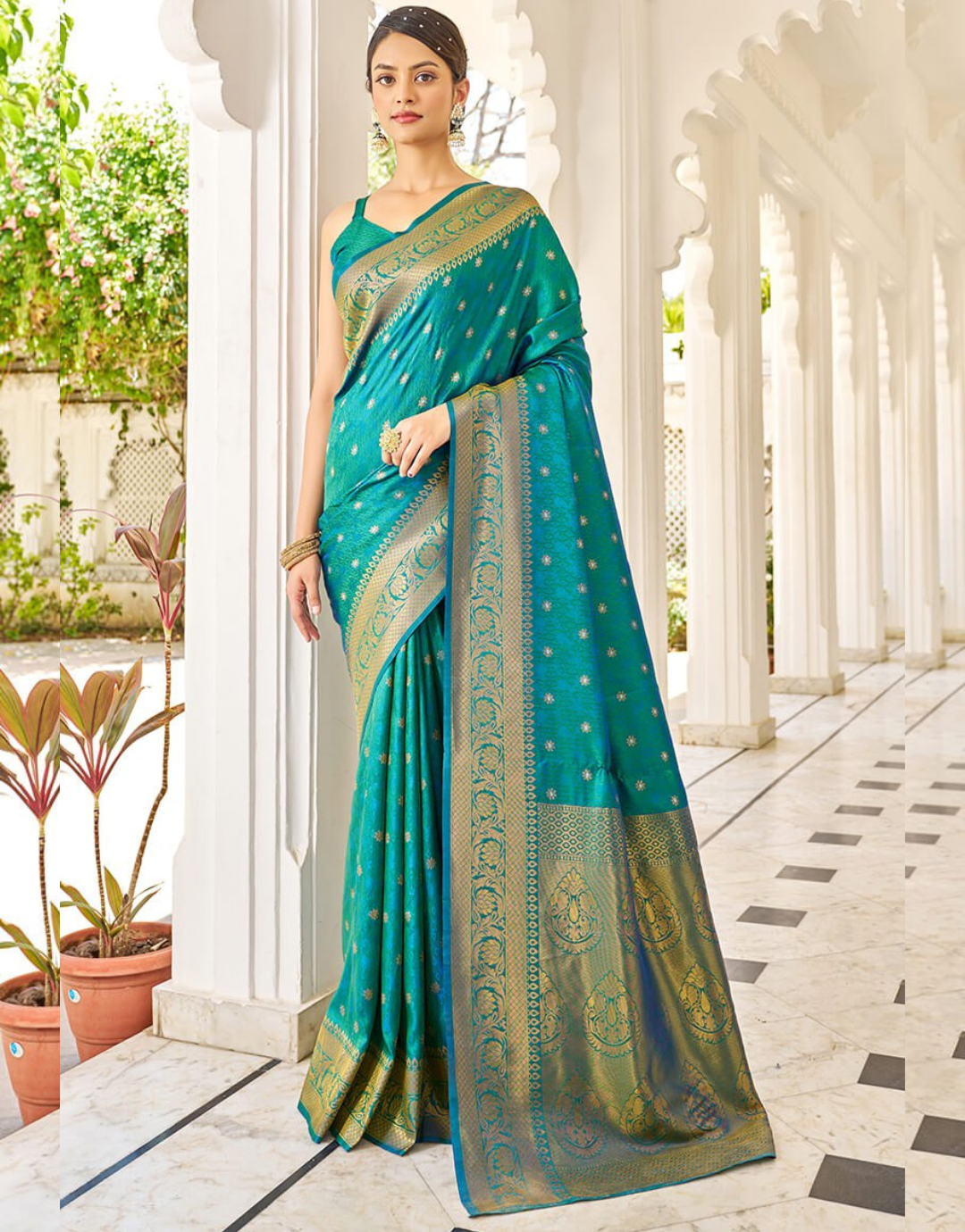 Ramagreen Daisy Kanjivaram Silk Saree