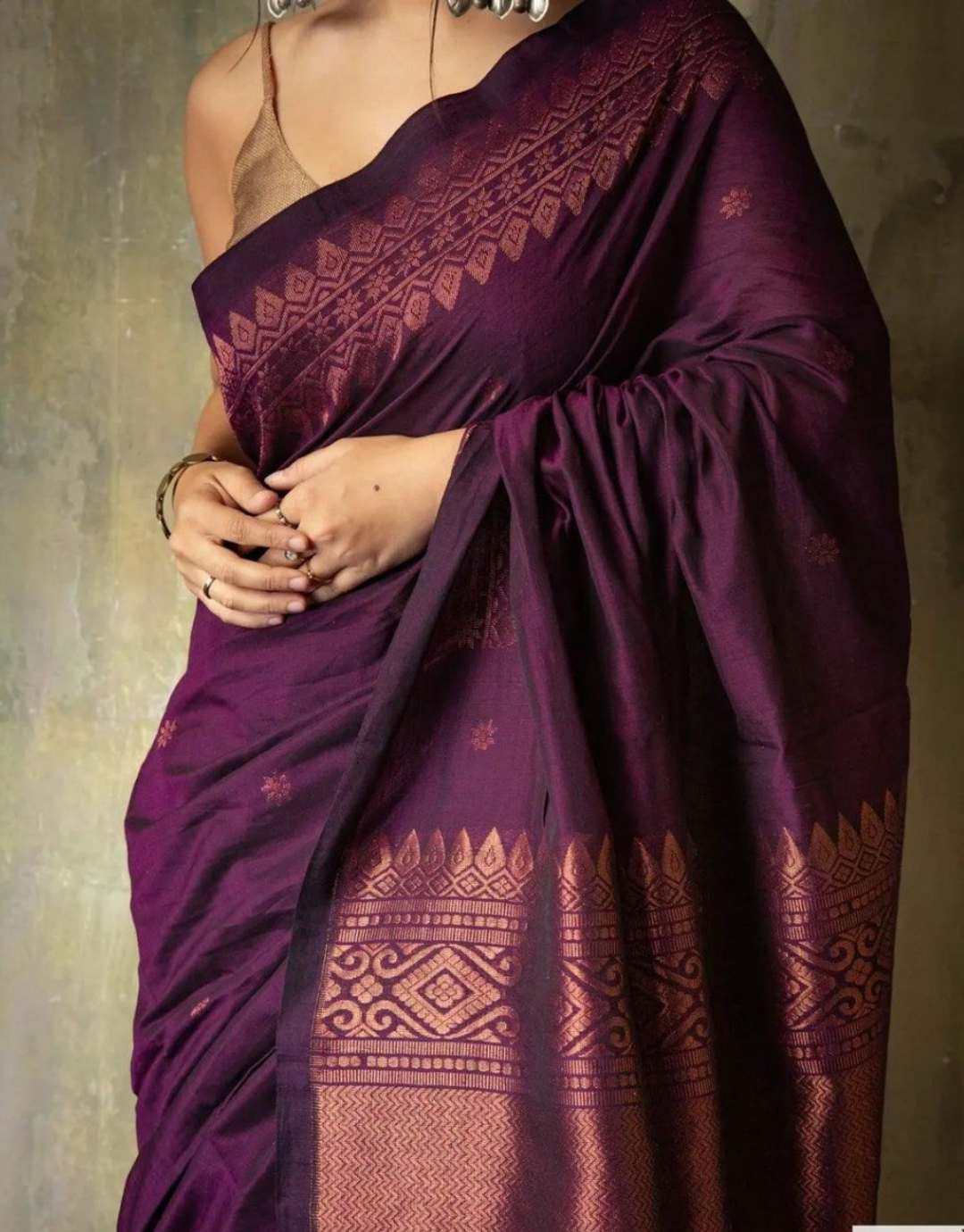 Kinjal Wine Banarasi Silk Saree