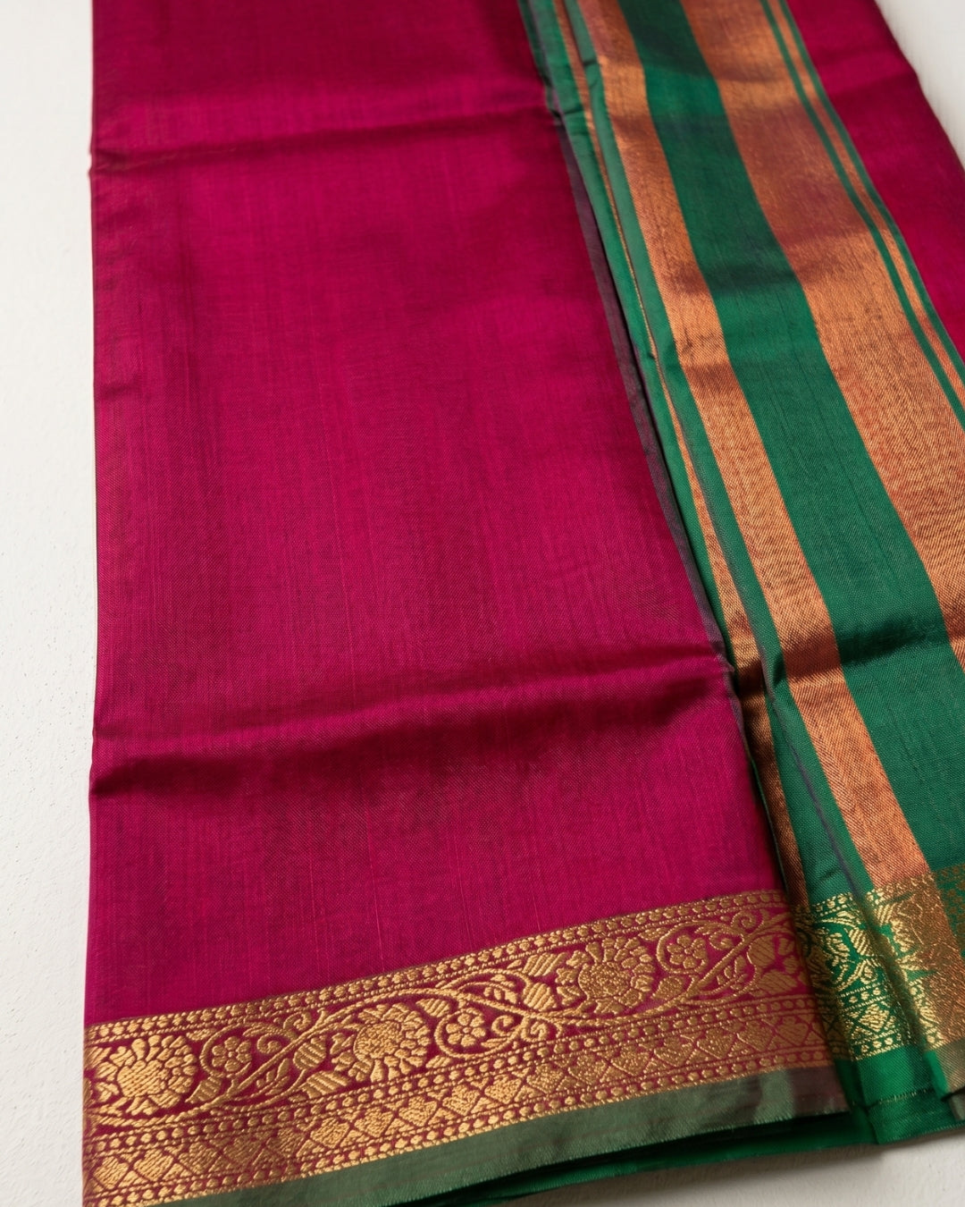Chandni - Traditional Emerald Border Silk Elegance