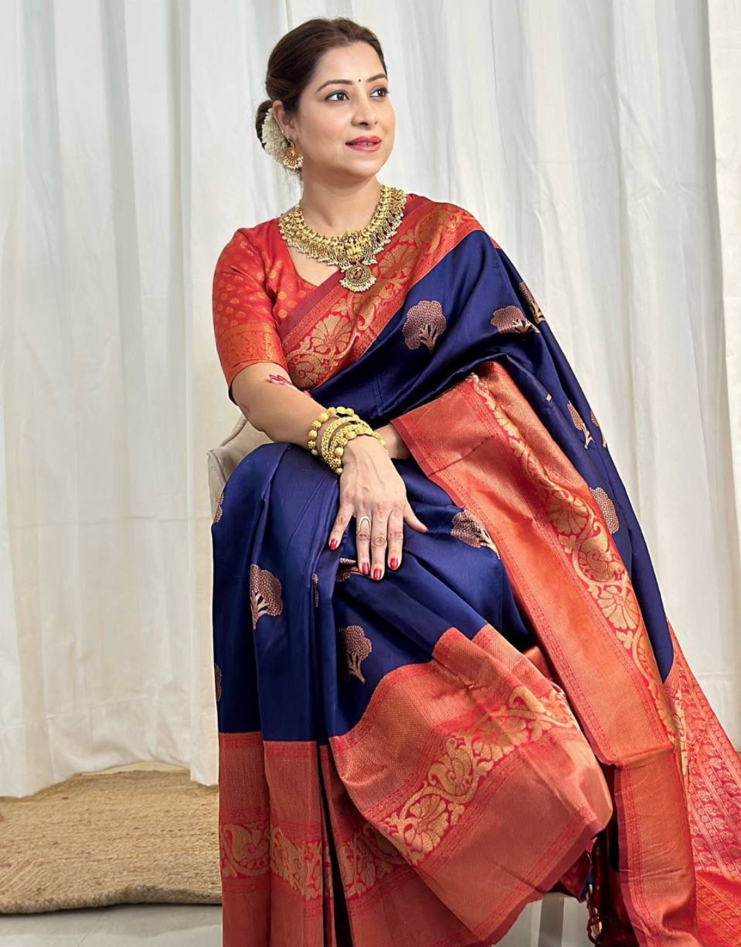 Nayra NavyBlue Banarasi Silk Saree