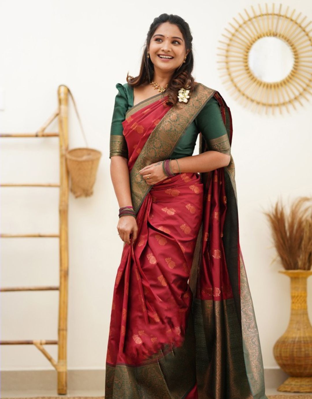 Kriti Red Soft Silk Saree