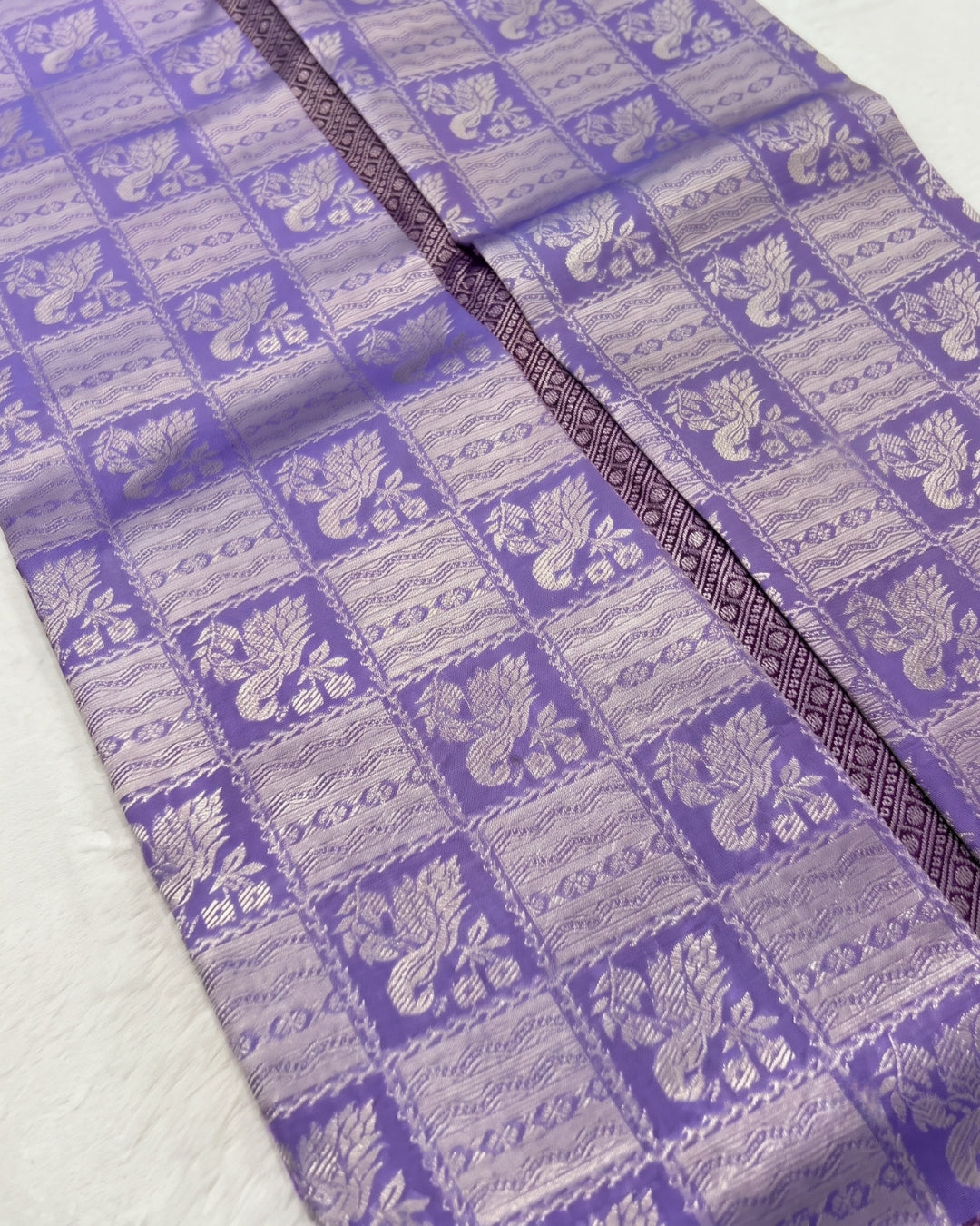 Vidhi - Heritage Lavender Silver Banarasi Silk Saree