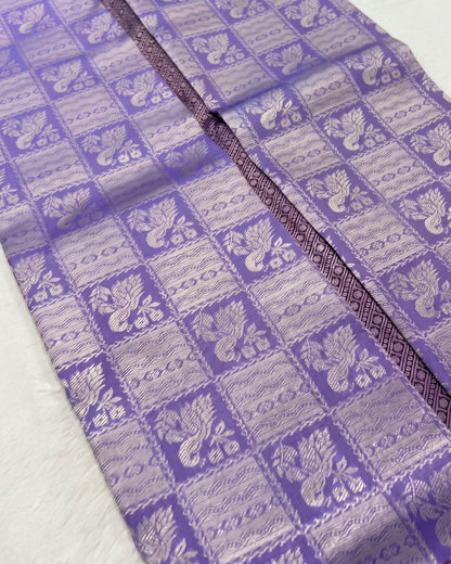 Vidhi - Heritage Lavender Silver Banarasi Silk Saree