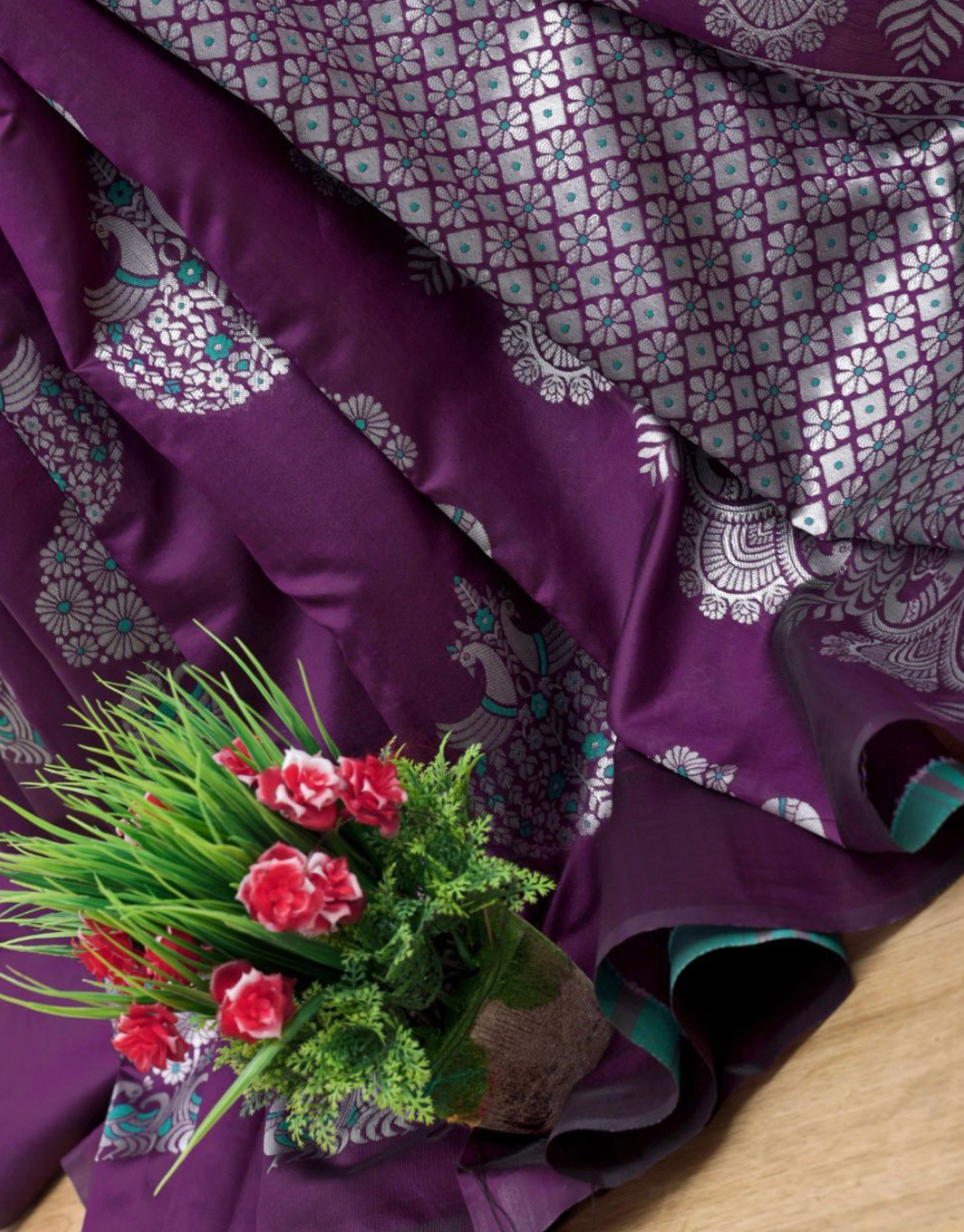 Mona Purple Soft Silk Saree