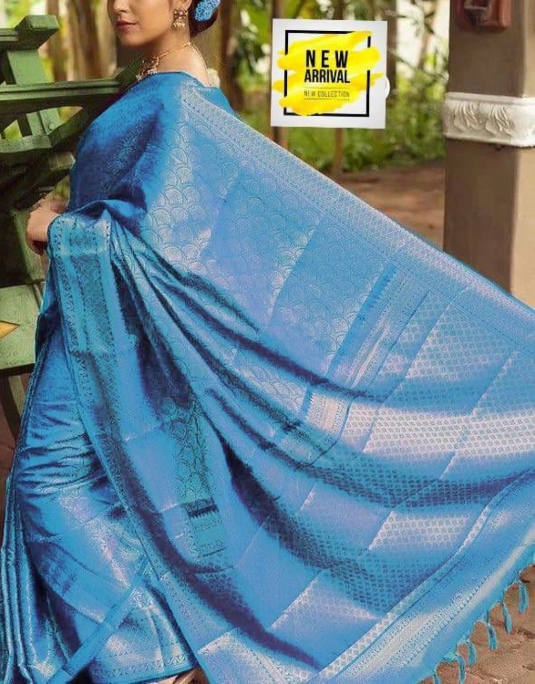 TAPASYA SKYBLUE KANCHIPURAM SOFT SILK SAREE