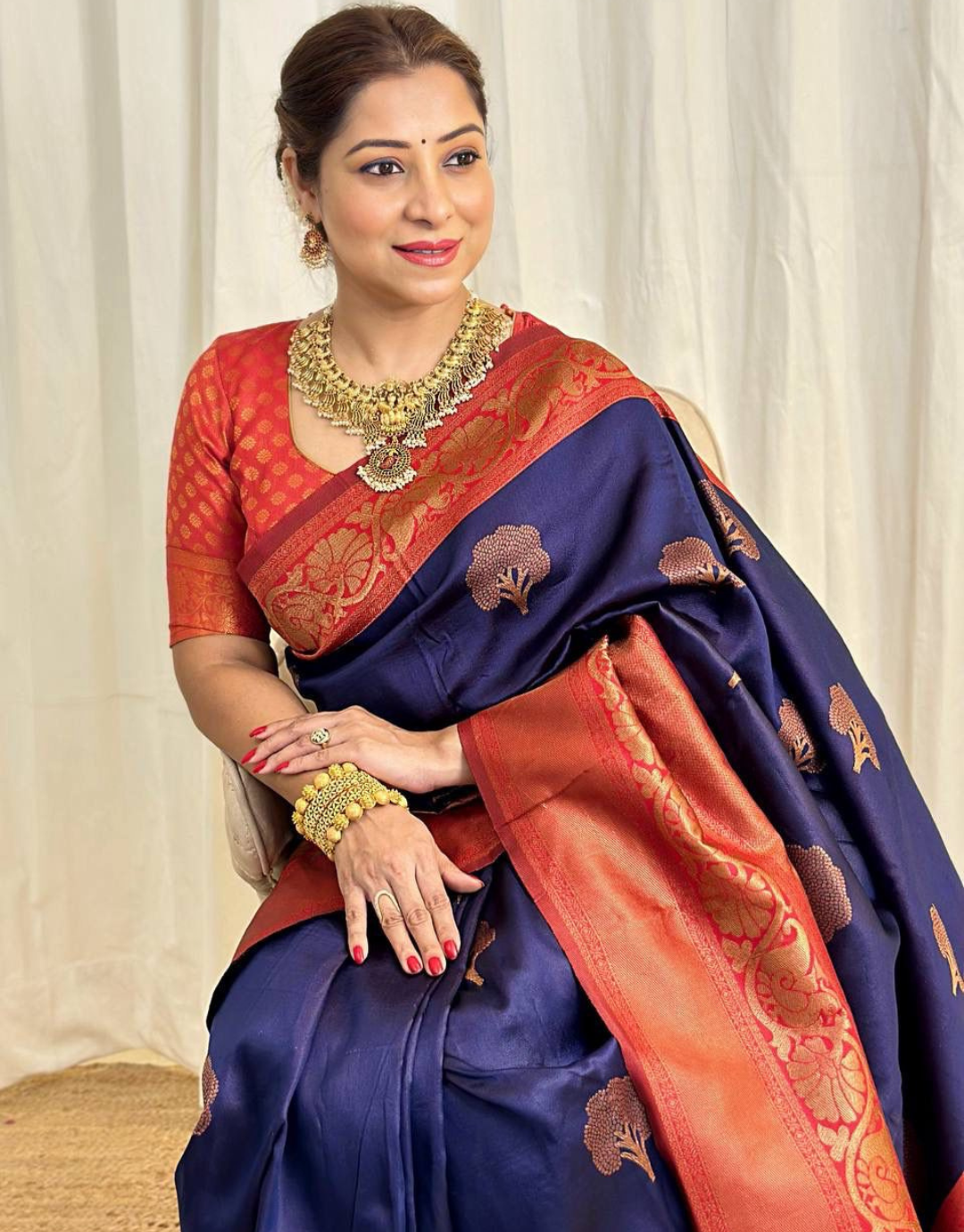 Nayra NavyBlue Banarasi Silk Saree