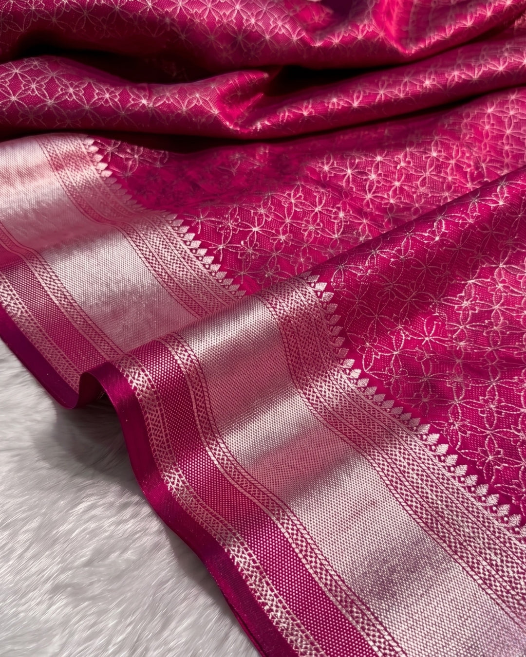Charita - Pink Soft Banarasi Silk Saree