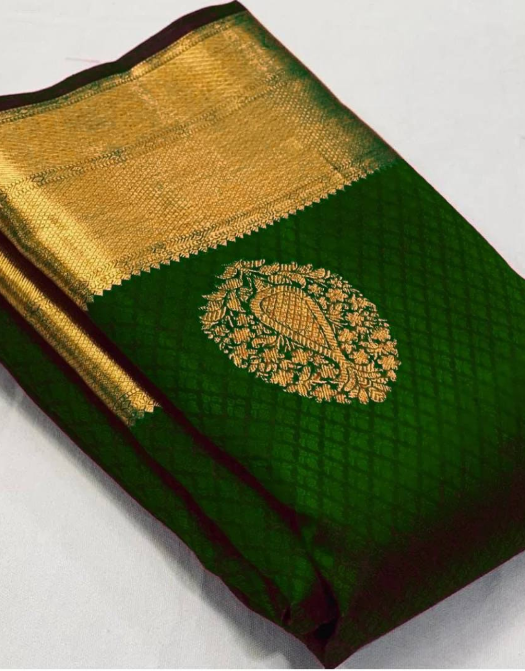 Shivani Dark Green Soft Banarasi Silk Saree