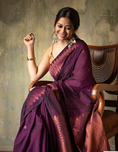 Kinjal Wine Banarasi Silk Saree