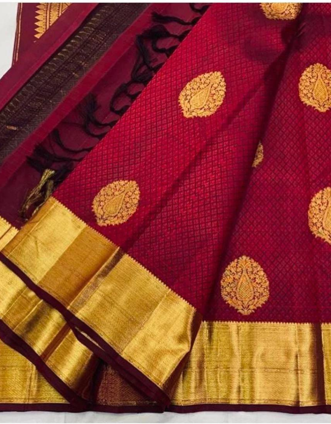 Shivani Maroon Soft Banarasi Silk Saree