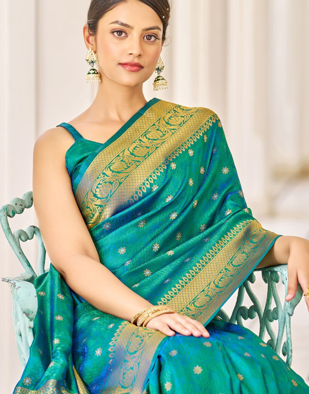 Ramagreen Daisy Kanjivaram Silk Saree