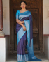 Urvashi Blue Soft Silk Saree