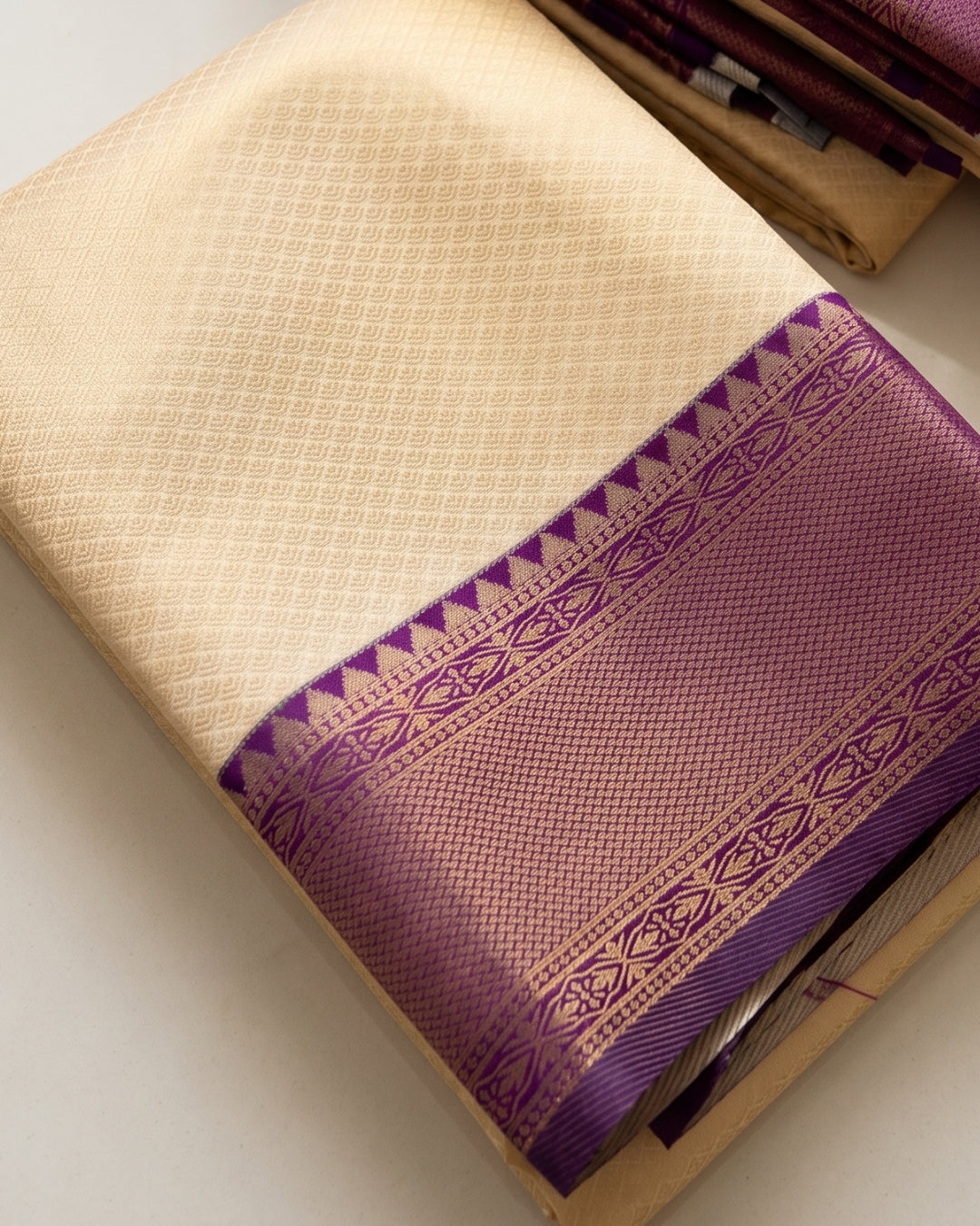 Chaya - Elegant Champagne Silk Heritage Drape