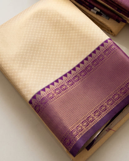 Chaya - Elegant Champagne Silk Heritage Drape
