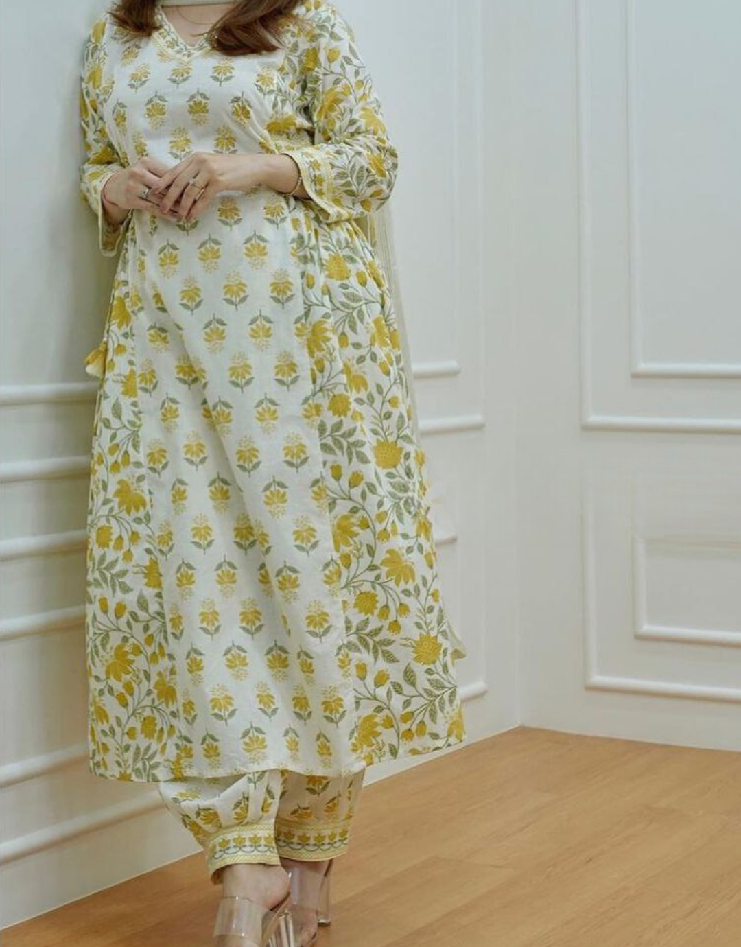 Vaani Yellow Cotton Kurta Dupatta Pair