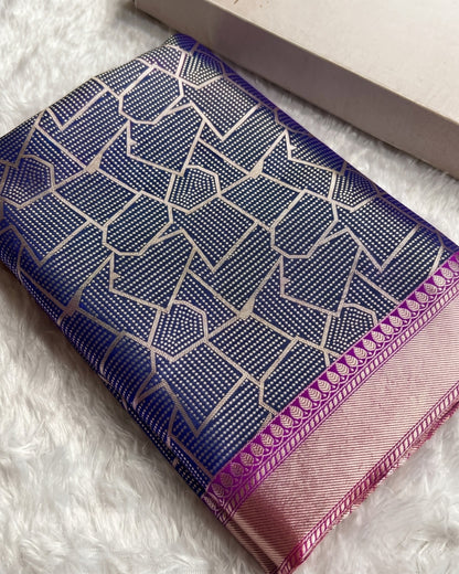 Jiya - Premium Contrast Jacquard Silk Blend Saree