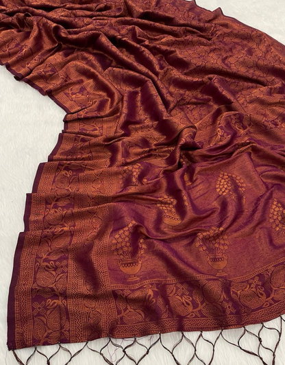 Siya Maroon Kubera Pattu Silk Saree