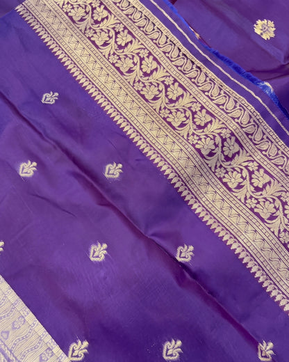 Vidhi - Heritage Lavender Silver Banarasi Silk Saree