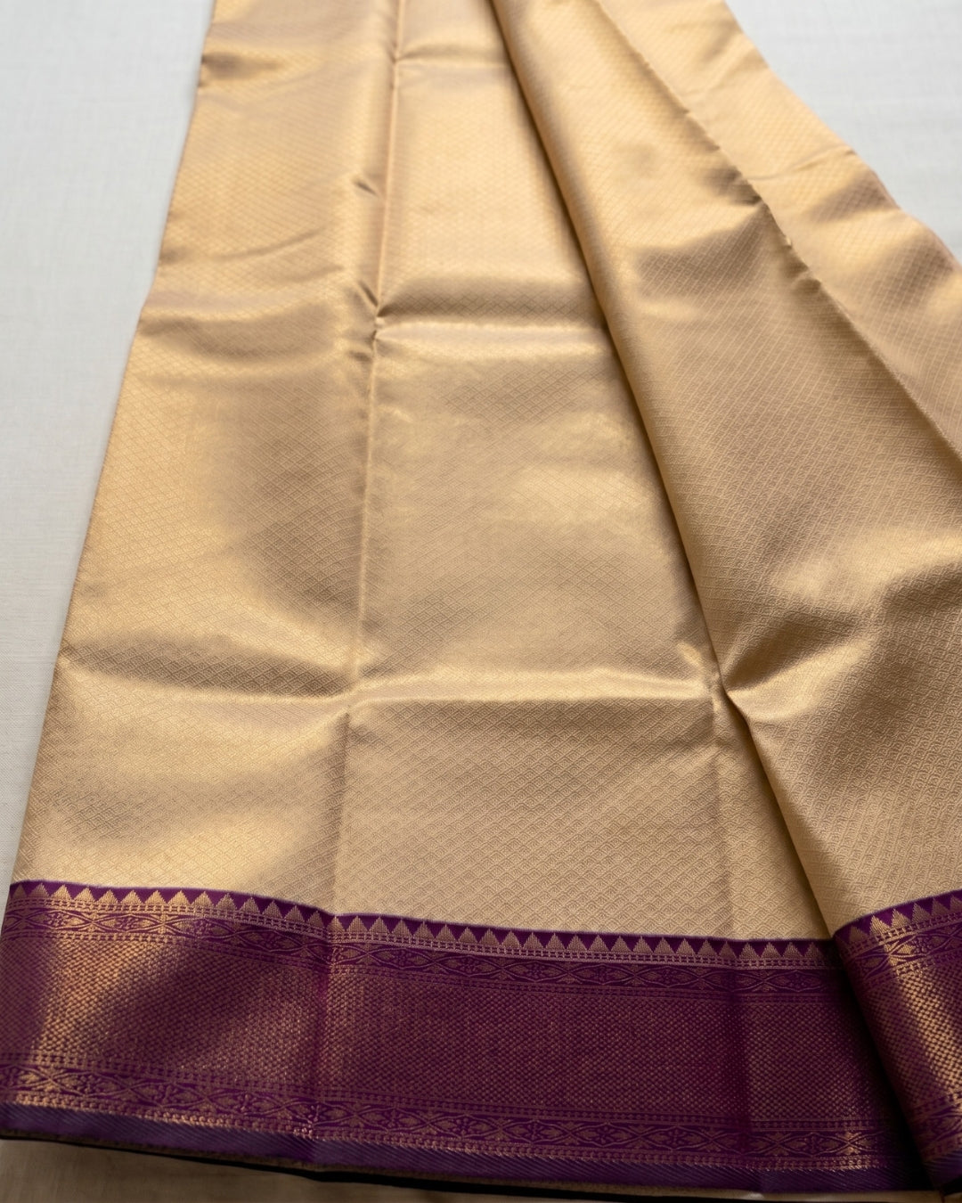 Chaya - Elegant Champagne Silk Heritage Drape