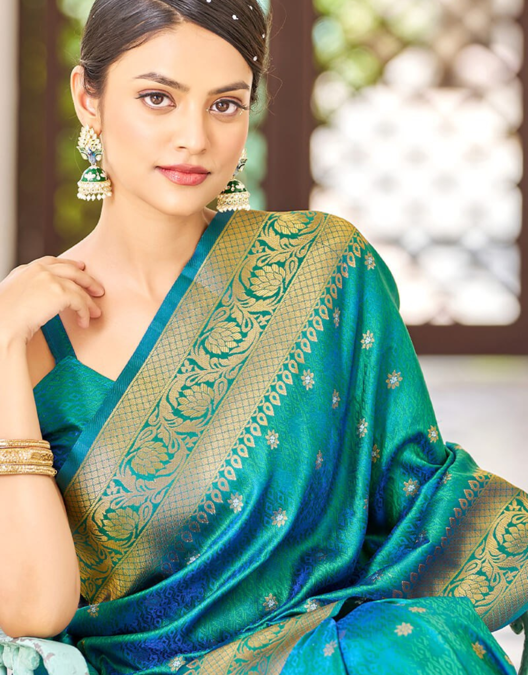 Ramagreen Daisy Kanjivaram Silk Saree