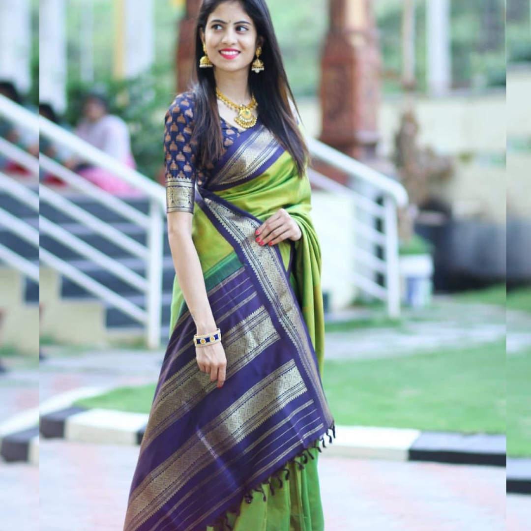 Sweta Green Kanchipuram Saree