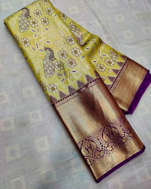 Hari Lemon Soft Silk Saree