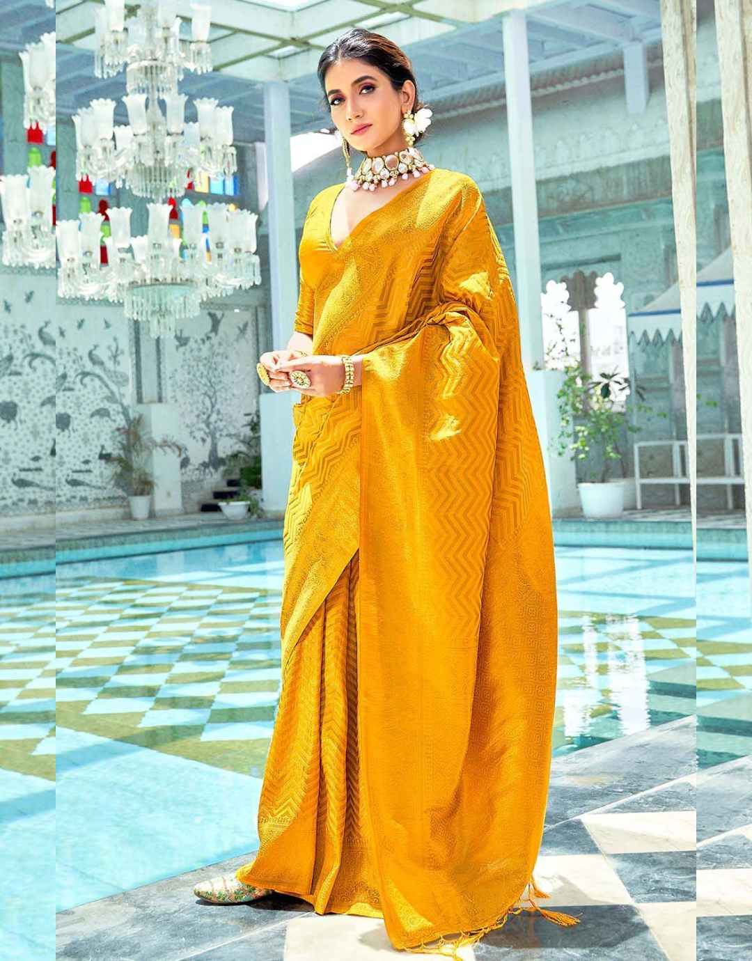 Dipeeka Yellow Soft Silk Saree