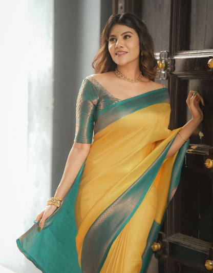 Sweety Yellow Soft Silk Saree