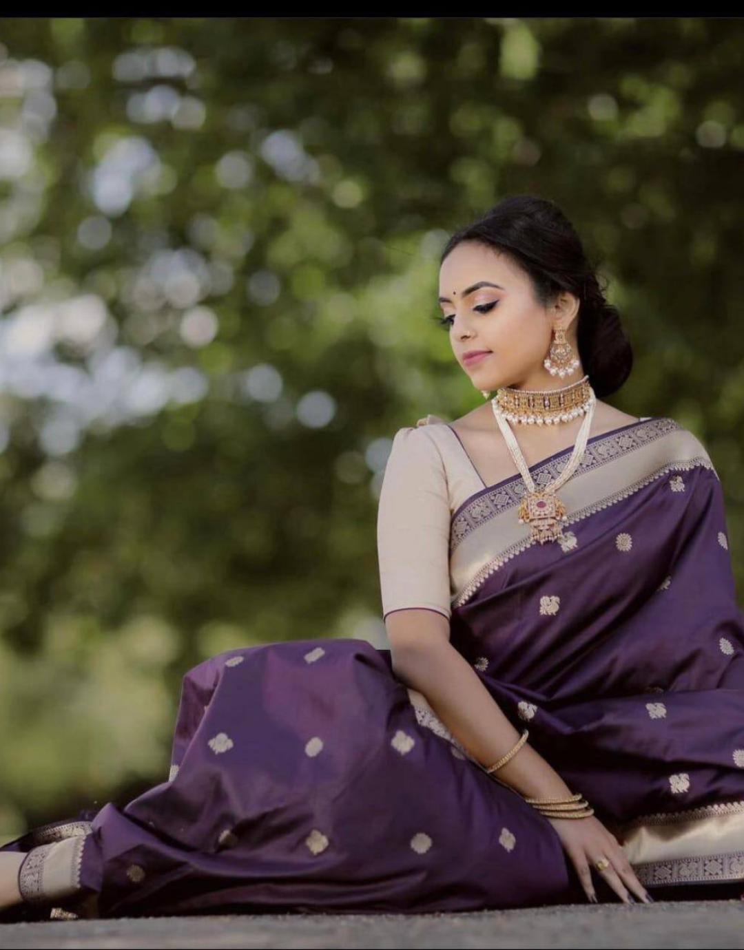 Vyomi Purple Soft Silk Saree