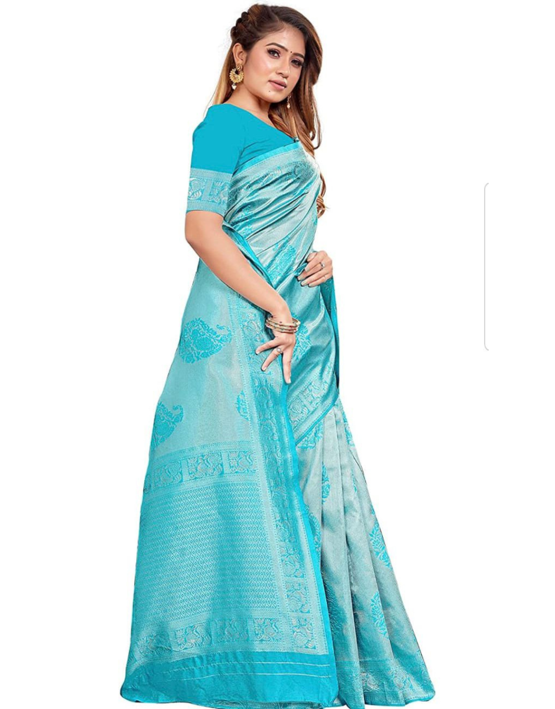 Lalita Blue Soft Silk saree