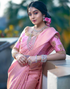 Mahi Pink Kanchipuram saree