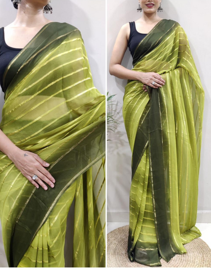 Minakshi Green Ready To Wear Saree