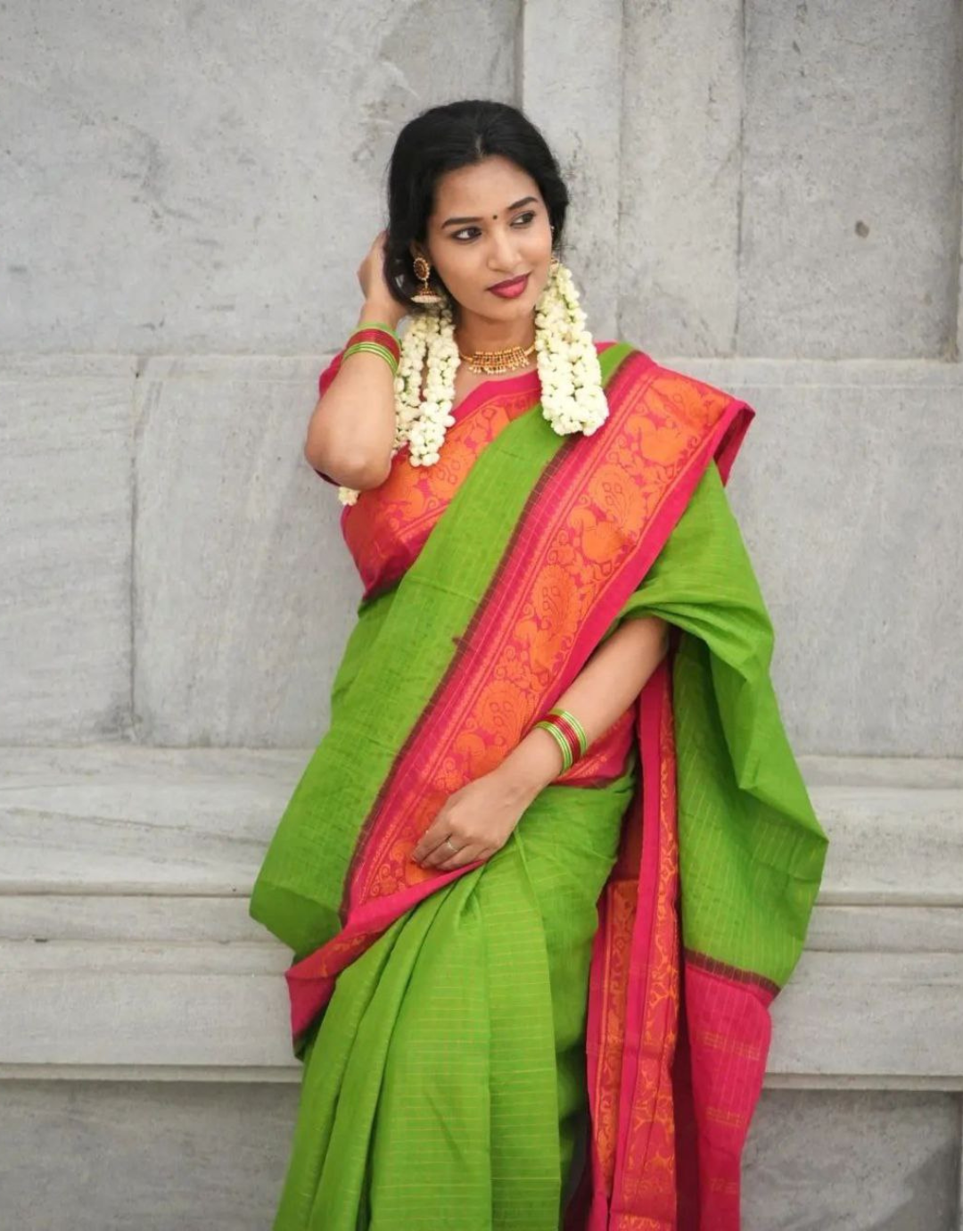 Richa Trendy Green Kanchipuram Silk Saree