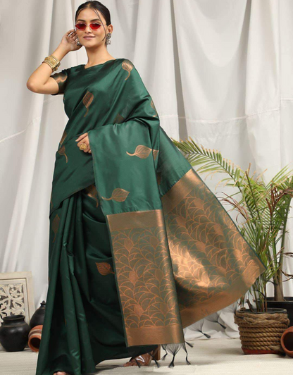 Alisha Dark Green Soft Silk Saree