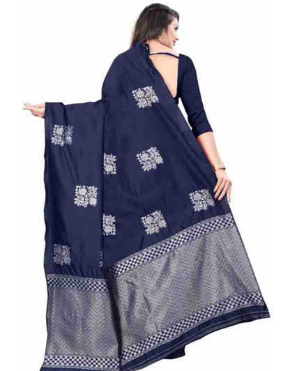 Eva Navyblue Soft Silk Saree