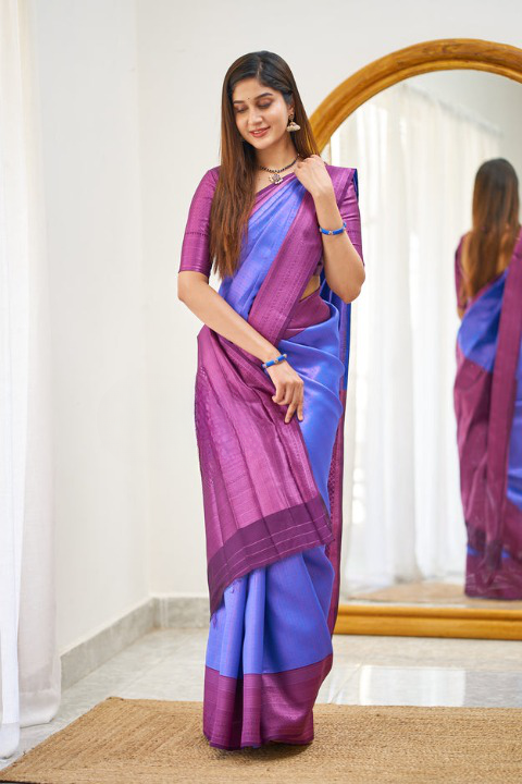 Kali Blue Soft Silk Saree