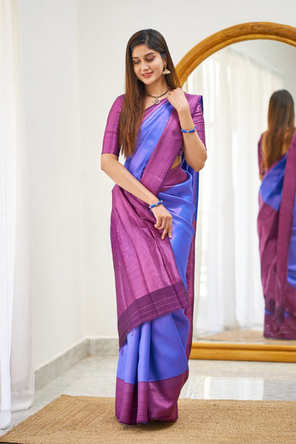 Kali Blue Soft Silk Saree