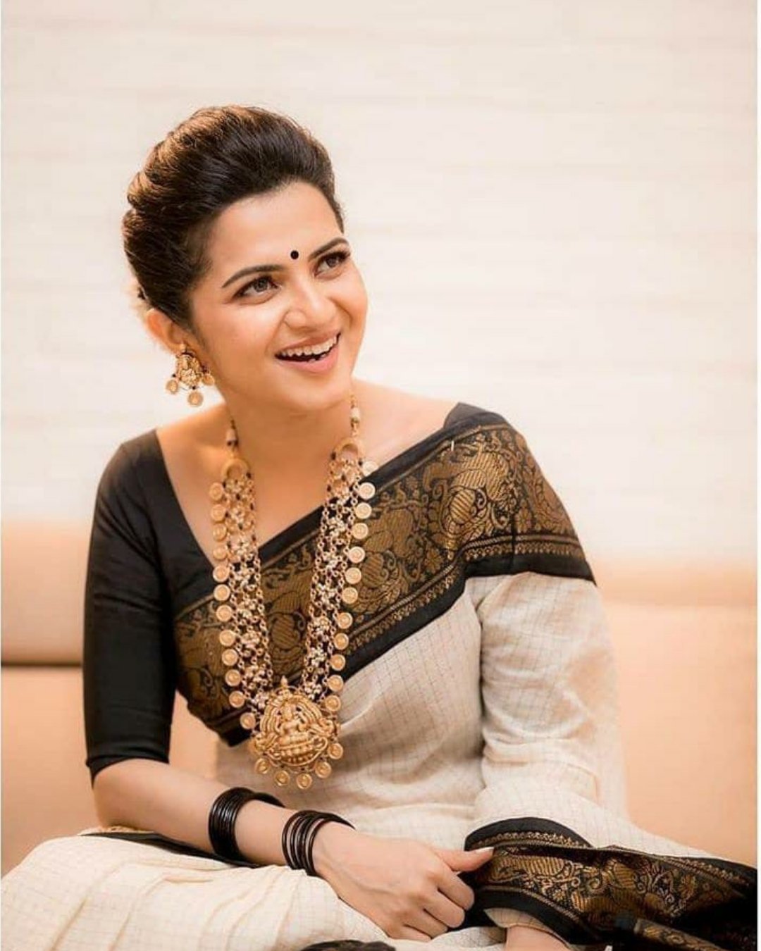 Richa Off-White Coloured Kanchipuram Silk Saree