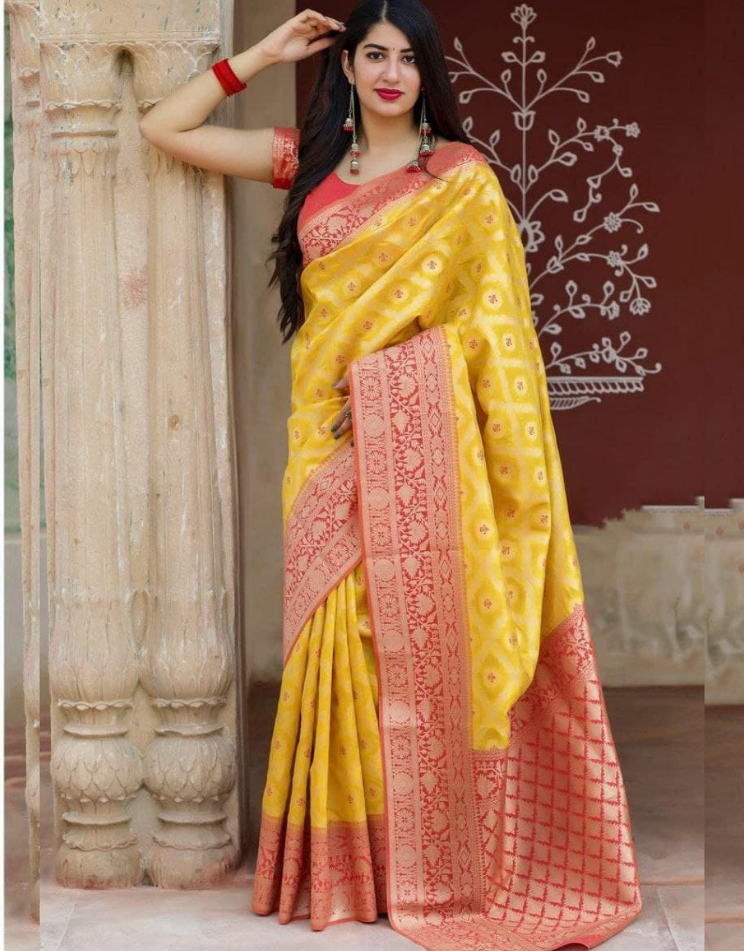 Naira Yellow Banarasi Saree