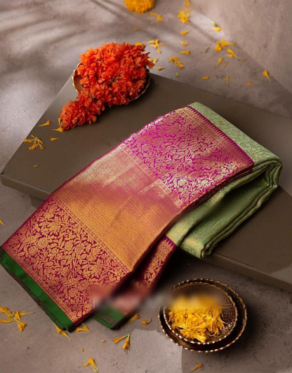 Manisha Green Kanchipuram Saree