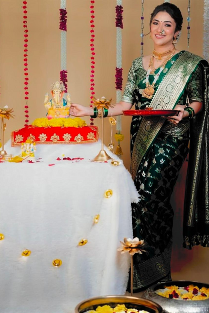 Enchanted Green - Banarasi Silk Saree